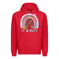 Red he is risen easter rainbow Premium Hoodie - MaliasSmallBusiness