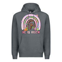 Rock he is risen easter rainbow Premium Hoodie - MaliasSmallBusiness