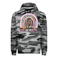 Slate Camo he is risen easter rainbow Premium Hoodie - MaliasSmallBusiness