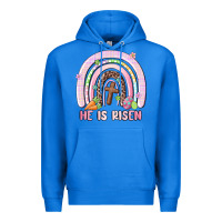 True Royal he is risen easter rainbow Premium Hoodie - MaliasSmallBusiness