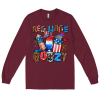 Burgundy red white boozy Long Sleeve Tee - AdoDesignShop
