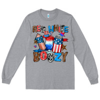 Heather Grey red white boozy Long Sleeve Tee - AdoDesignShop