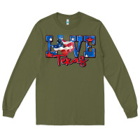 Army Green love texas map Long Sleeve Tee - Zillion Design Studio