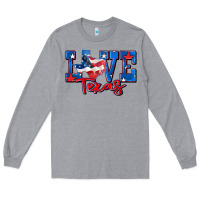 Heather Grey love texas map Long Sleeve Tee - Zillion Design Studio