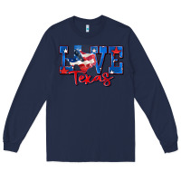 Navy love texas map Long Sleeve Tee - Zillion Design Studio