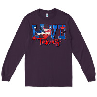 Plum love texas map Long Sleeve Tee - Zillion Design Studio