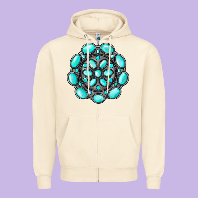 Gemstone Jewelry Zipper Hoodie Designed By Ranaportraitstore