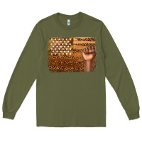 Army Green American melanin flag Long Sleeve Tee - texasbilliewilder