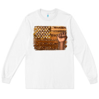 White American melanin flag Long Sleeve Tee - texasbilliewilder