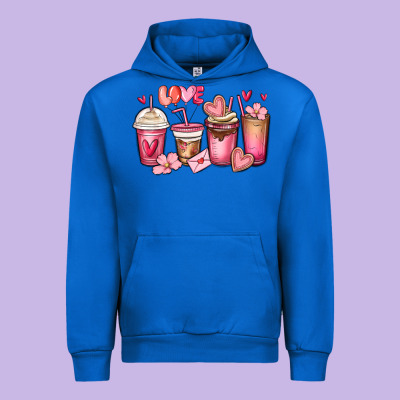 Valentines Day Coffee Cups Urban Hoodie Designed By Maliassmallbusiness