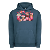 Pigment Midnight Navy valentines day coffee cups Urban Hoodie - MaliasSmallBusiness