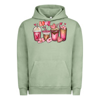 Pigment Oil Green valentines day coffee cups Urban Hoodie - MaliasSmallBusiness