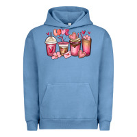 Pigment Pebble Blue valentines day coffee cups Urban Hoodie - MaliasSmallBusiness