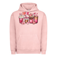Pigment Salmon valentines day coffee cups Urban Hoodie - MaliasSmallBusiness