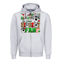 Heather Grey i will always be your biggest fan soccer Zipper Hoodie - Zillion Design Studio