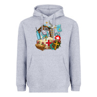Heather Grey nurse  cross and jesus Heavyweight Hoodie - AdoDesignShop