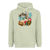 Matcha nurse  cross and jesus Heavyweight Hoodie - AdoDesignShop
