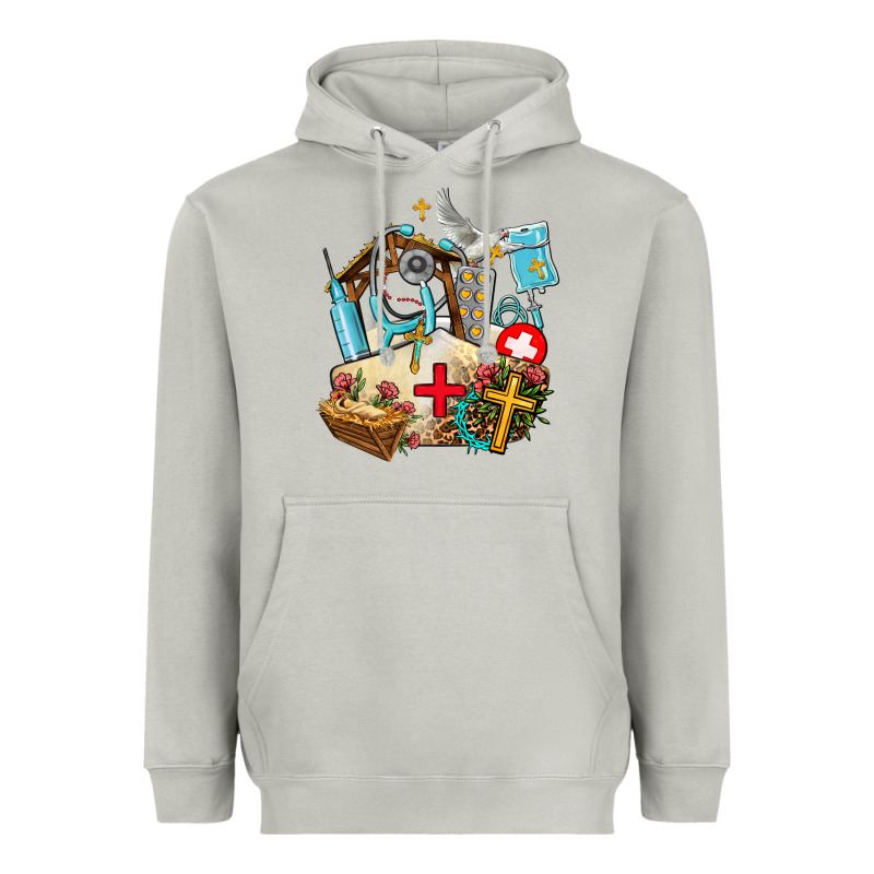 Nurse  Cross And Jesus Heavyweight Hoodie by AdoDesignShop | Teevron
