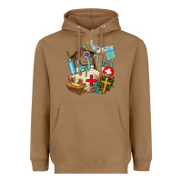 Toasted Coconut nurse  cross and jesus Heavyweight Hoodie - AdoDesignShop