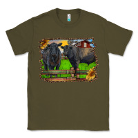Army Green black angus cattle and bull in barnyard Classic Tee - RanaPortraitStore