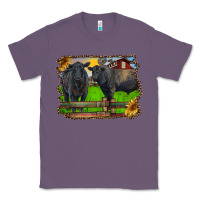 Lavender black angus cattle and bull in barnyard Classic Tee - RanaPortraitStore