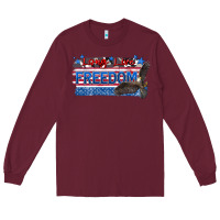 Burgundy long live freedom Long Sleeve Tee - Zillion Design Studio