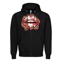 Black volleyball lips Zipper Hoodie - Zillion Design Studio