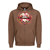 Chestnut volleyball lips Zipper Hoodie - Zillion Design Studio