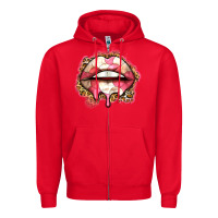 Red volleyball lips Zipper Hoodie - Zillion Design Studio