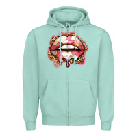 Seafoam volleyball lips Zipper Hoodie - Zillion Design Studio