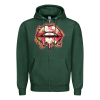 Sports Green volleyball lips Zipper Hoodie - Zillion Design Studio