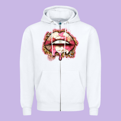 Volleyball Lips Zipper Hoodie Designed By Zillion Design Studio