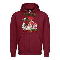 Burgundy christmas roosters Zipper Hoodie - RanaPortraitStore
