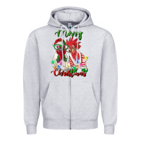 Heather Grey christmas roosters Zipper Hoodie - RanaPortraitStore