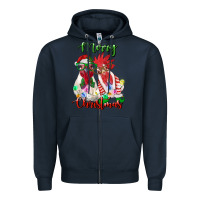 Navy christmas roosters Zipper Hoodie - RanaPortraitStore