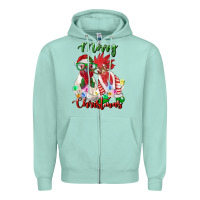 Seafoam christmas roosters Zipper Hoodie - RanaPortraitStore