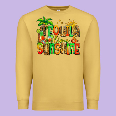 Tequila Lime And Sunshine Summer Premium Sweatshirt Designed By Jasminsmagicworld