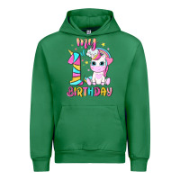 Emerald my 1 st birthday with little cute unicorn Urban Hoodie - NancyCooperArtShop