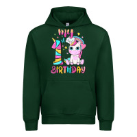 Forest Green my 1 st birthday with little cute unicorn Urban Hoodie - NancyCooperArtShop