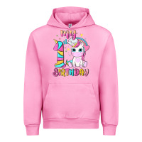 Fuchsia Pink my 1 st birthday with little cute unicorn Urban Hoodie - NancyCooperArtShop