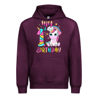 Mauve Wine my 1 st birthday with little cute unicorn Urban Hoodie - NancyCooperArtShop