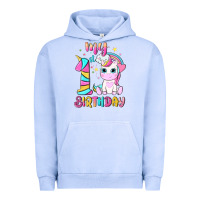 Pigment Grape Ice my 1 st birthday with little cute unicorn Urban Hoodie - NancyCooperArtShop