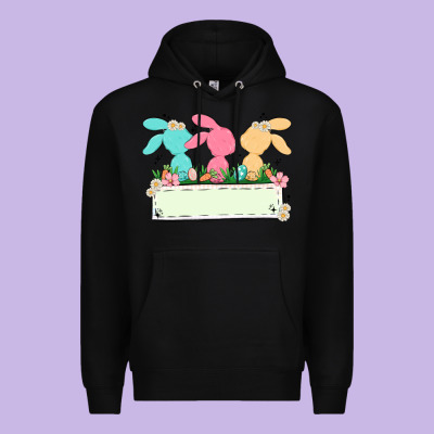 Easter Bunny Trio Premium Hoodie Designed By Maliassmallbusiness