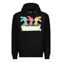 Black easter bunny trio Premium Hoodie - MaliasSmallBusiness