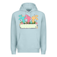 Blue Mist easter bunny trio Premium Hoodie - MaliasSmallBusiness