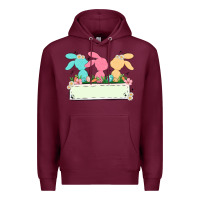 Burgundy easter bunny trio Premium Hoodie - MaliasSmallBusiness