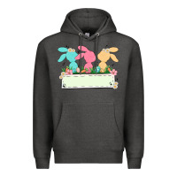 Charcoal Heather easter bunny trio Premium Hoodie - MaliasSmallBusiness