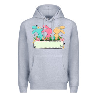Heather Grey easter bunny trio Premium Hoodie - MaliasSmallBusiness