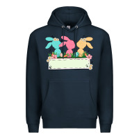 Navy easter bunny trio Premium Hoodie - MaliasSmallBusiness