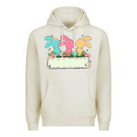 Oatmeal Heather easter bunny trio Premium Hoodie - MaliasSmallBusiness
